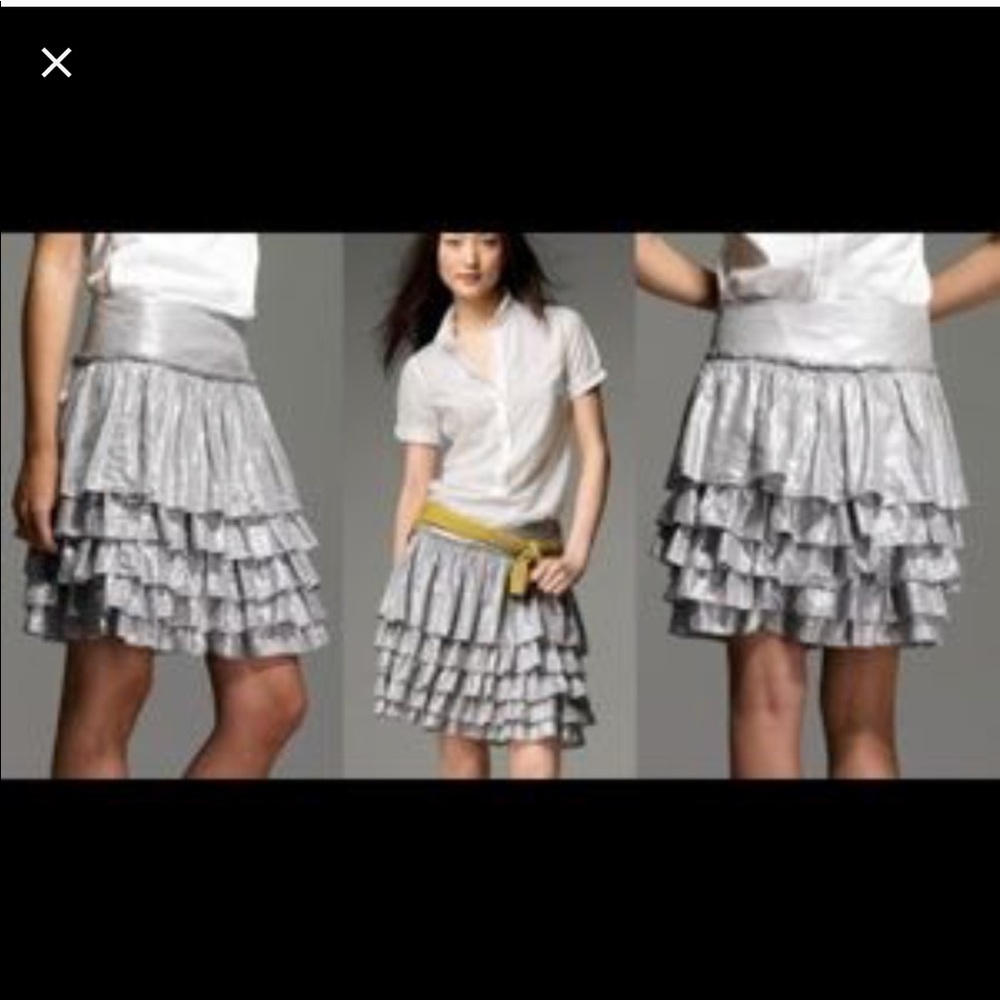 DONATED - J. Crew collection silver  tiered skirt
